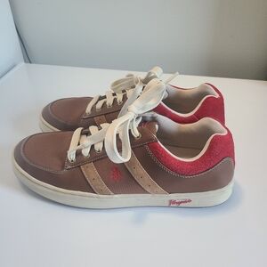 Original Penguin Mens Shoes. Brown with Red Accents Size 10 Very Good Condition